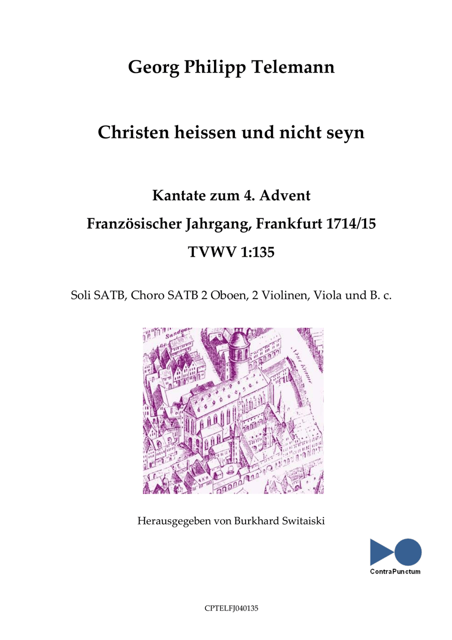 Christen heißen und nicht seyn TVWV 1:135 4-Part scores gallery preview page 1