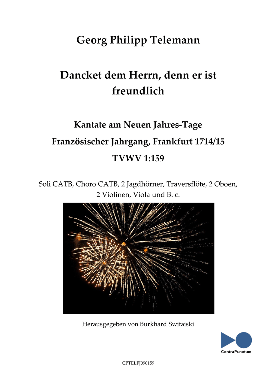 Dancket dem Herrn denn er ist freundlich TVWV 1:159 4-Part scores gallery preview page 1