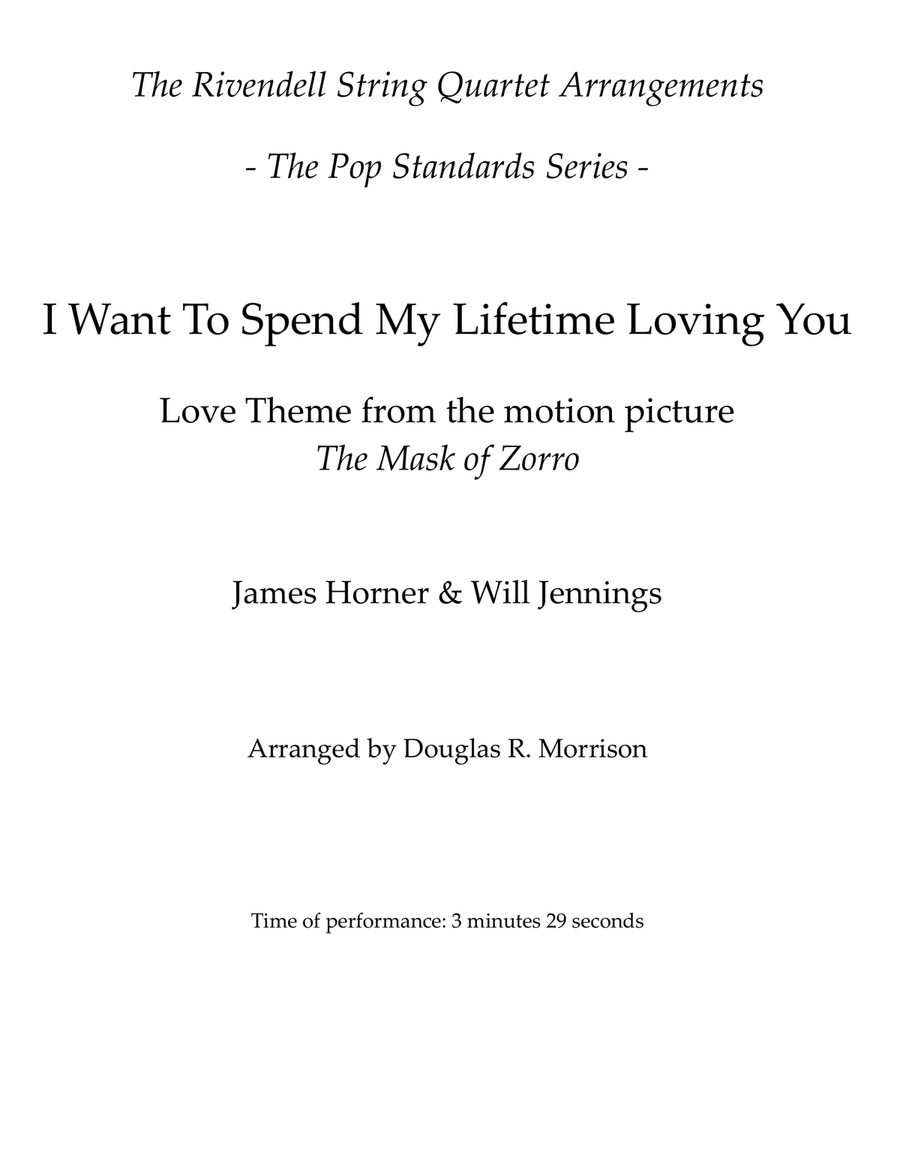 I Want To Spend My Lifetime Loving You String Quartet scores gallery preview page 1