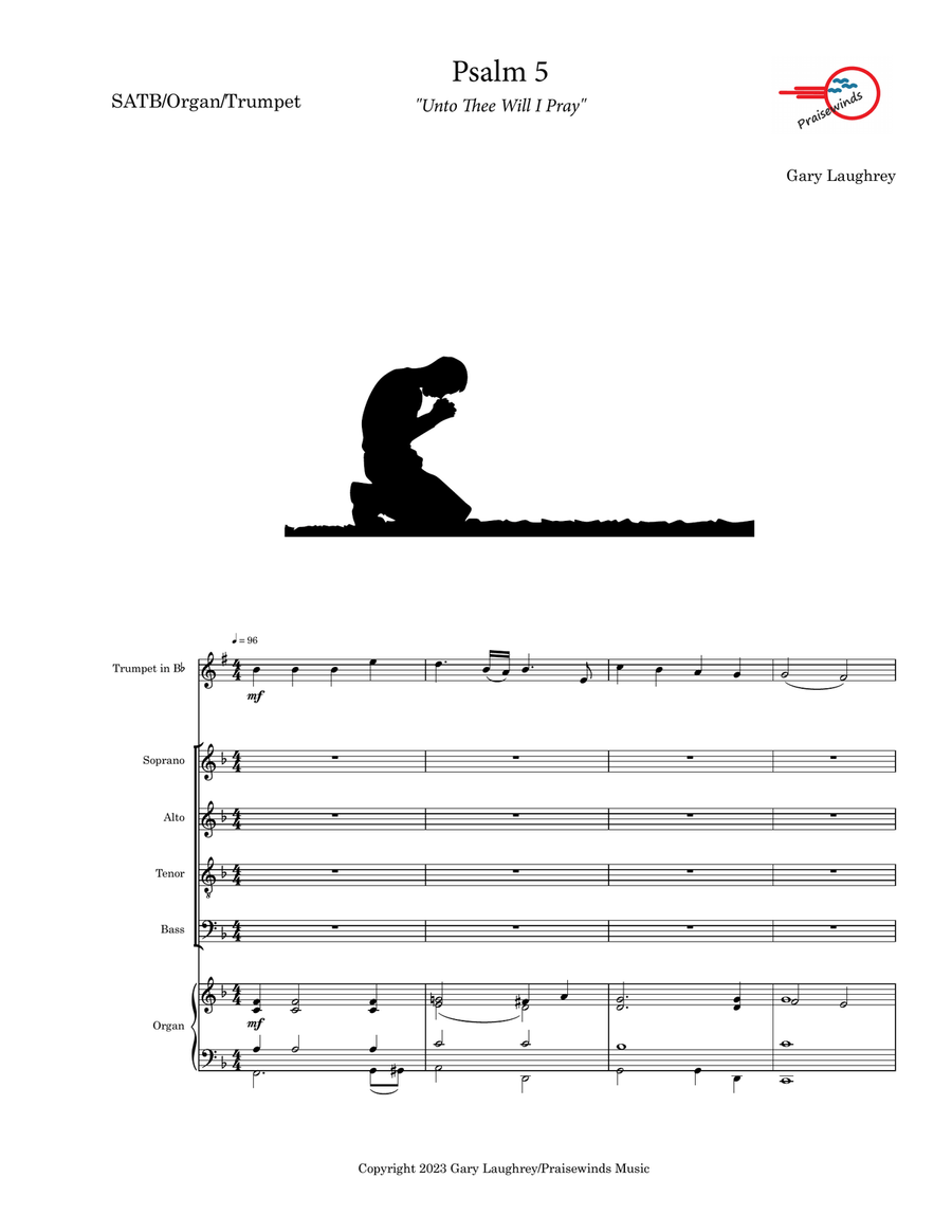 Psalm 5 (Unto Thee Will I Pray) 4-Part scores gallery preview page 1
