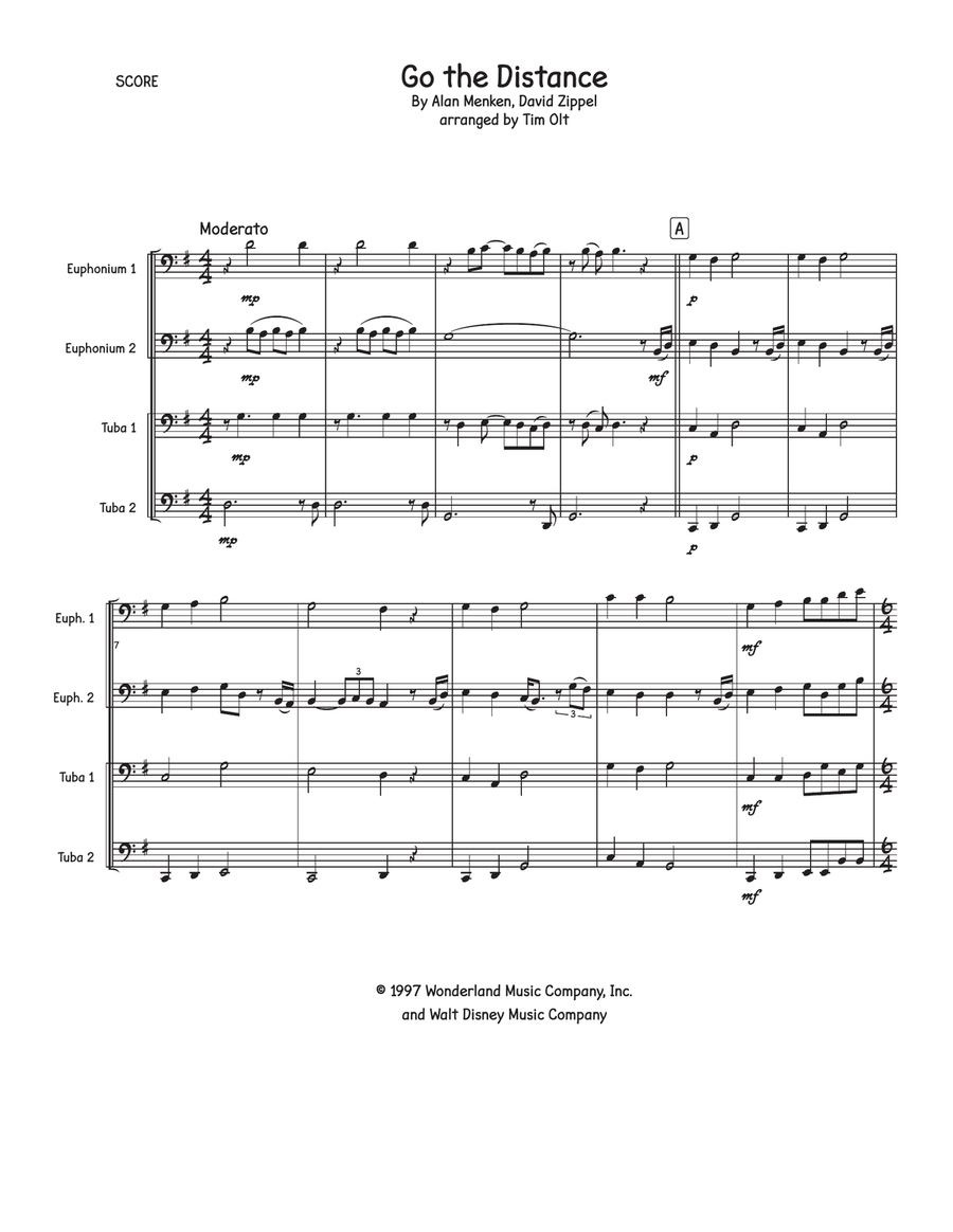 Go The Distance Go The Distance Brass Quartet scores gallery preview page 1