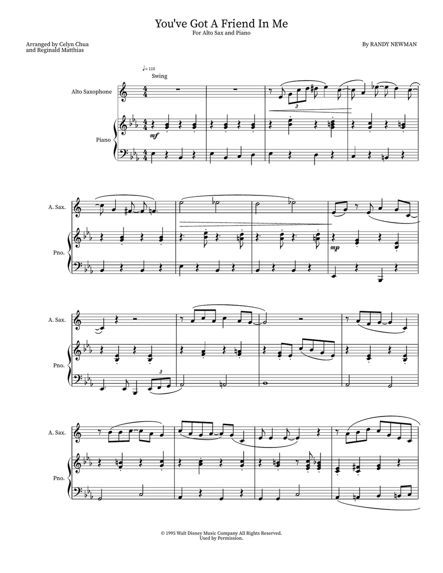 You've Got A Friend In Me Woodwind Duet scores gallery preview page 1