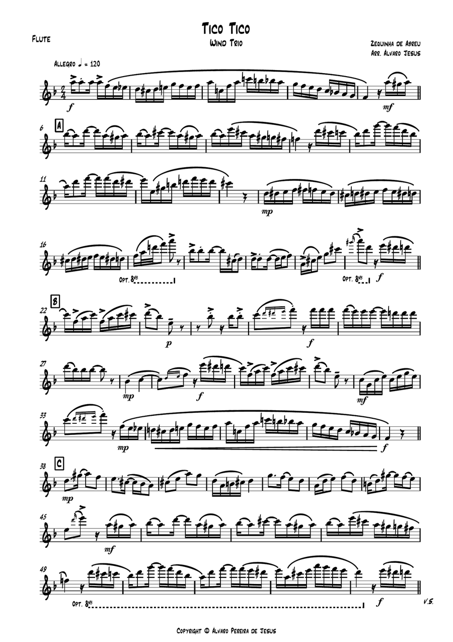 Tico Tico Tico Tico Woodwind Trio scores gallery preview page 1