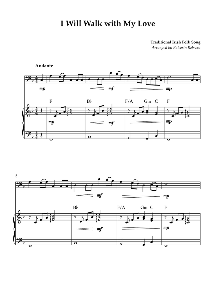 I Will Walk with My Love I Will Walk with My Love Bassoon scores gallery preview page 1