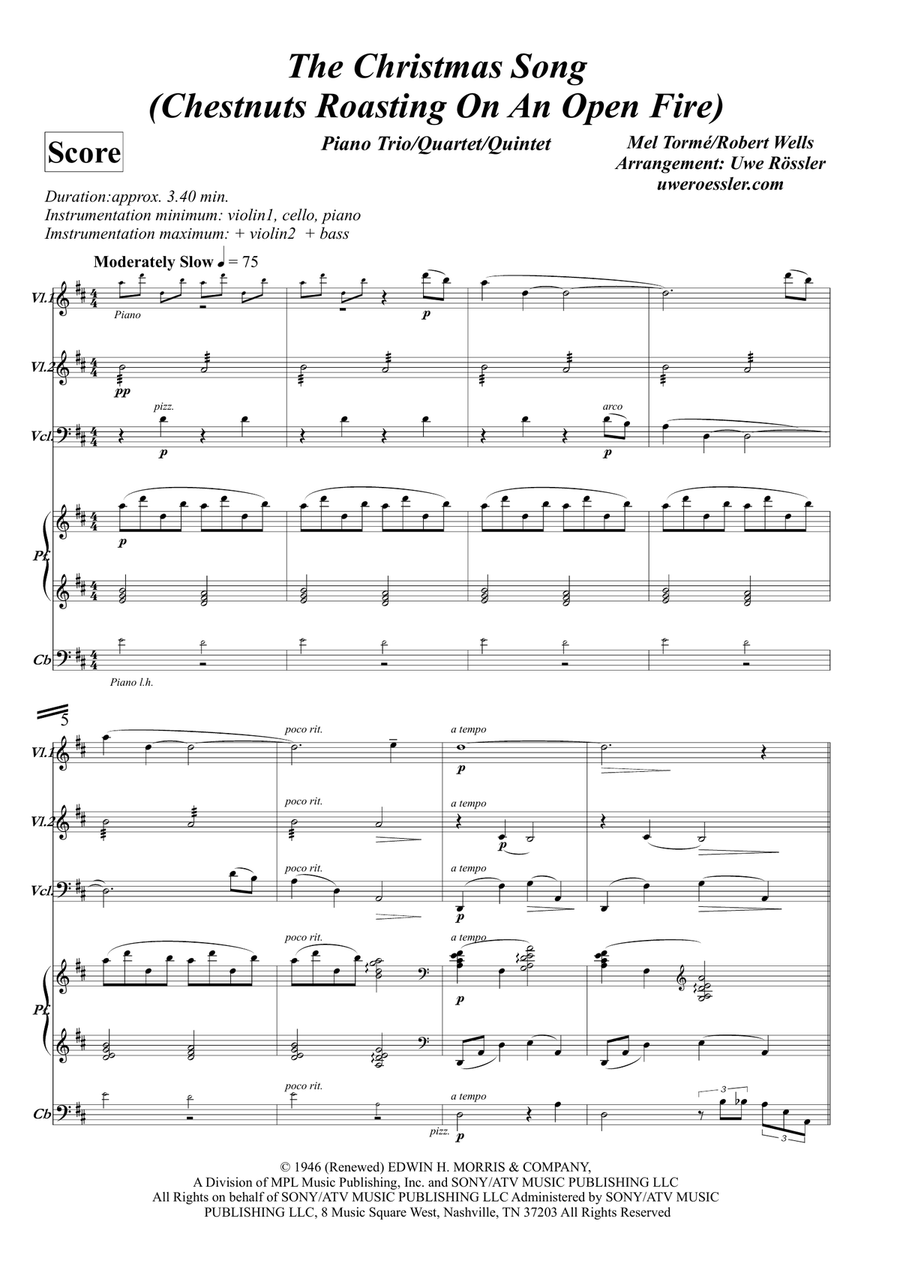 The Christmas Song (Chestnuts Roasting On An Open Fire) Piano Trio scores gallery preview page 1
