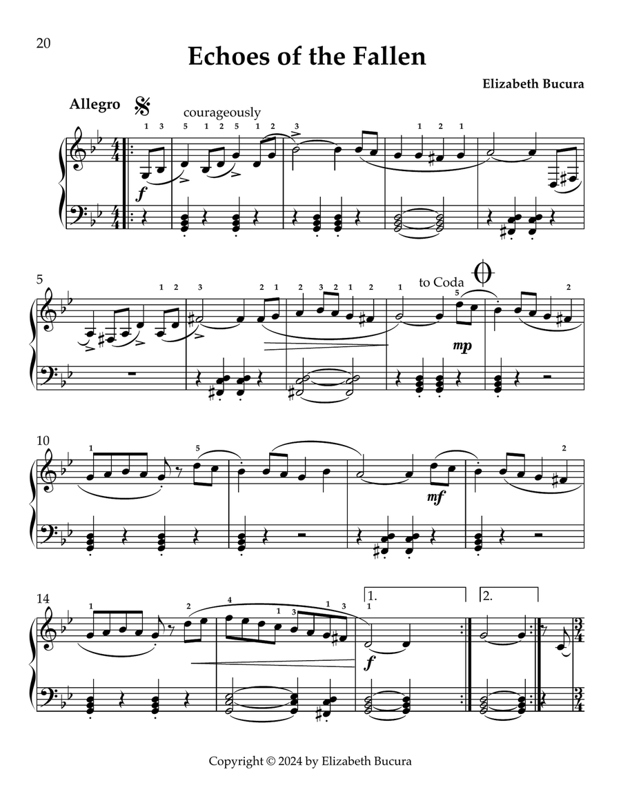 Echoes of the Fallen Piano Method scores gallery preview page 1
