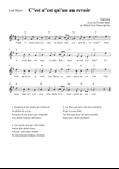 Ce n'est qu'un au revoir (Auld Lang Syne French) ( Lead Sheet in G Major)