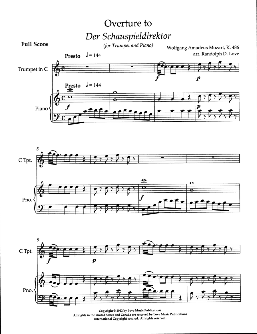 Der Schauspieldirektor Overture Chamber Music scores gallery preview page 1