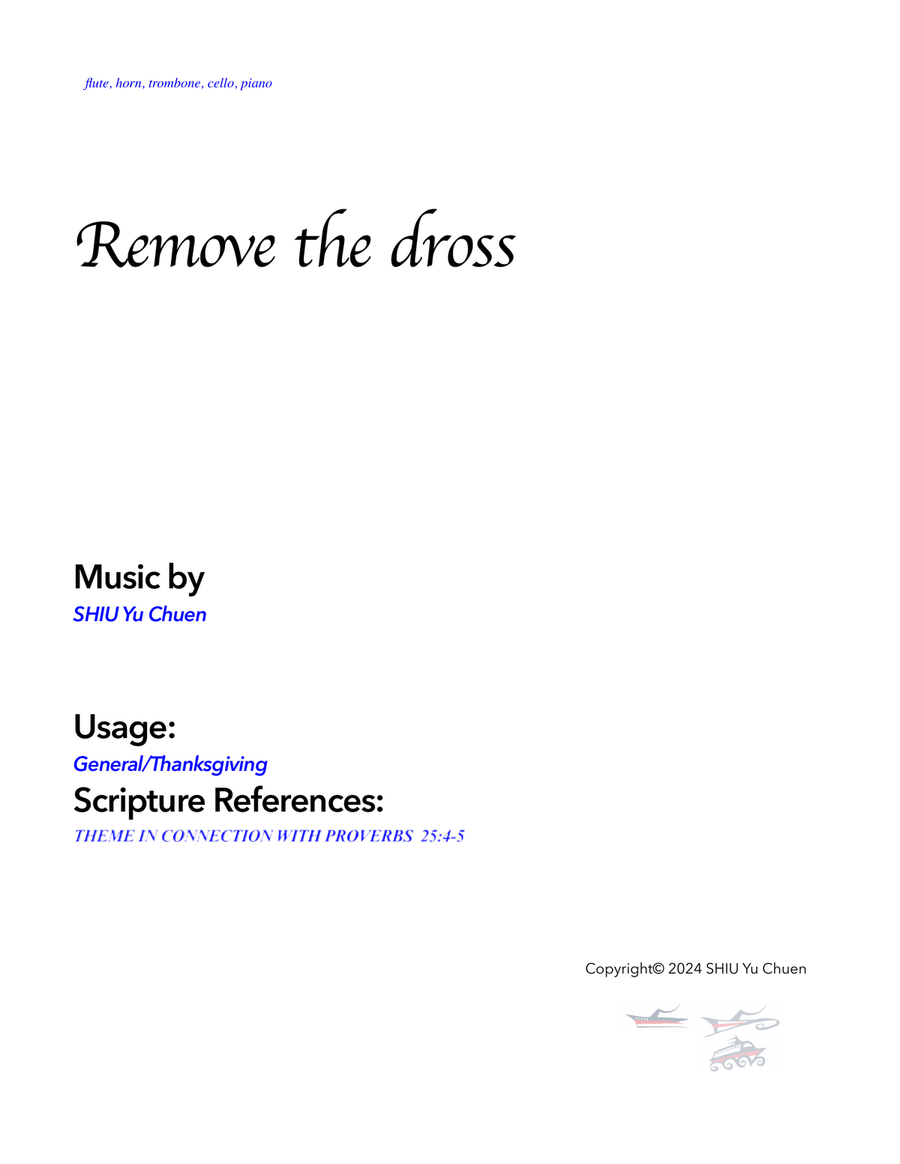 Remove the dross Remove the dross Small Ensemble scores gallery preview page 1