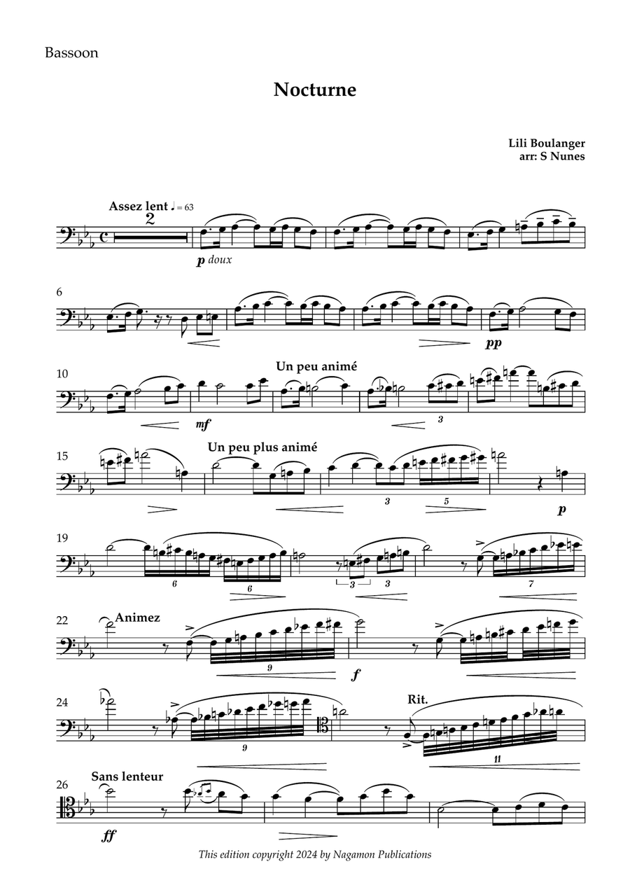 Nocturne Nocturne Bassoon scores gallery preview page 1