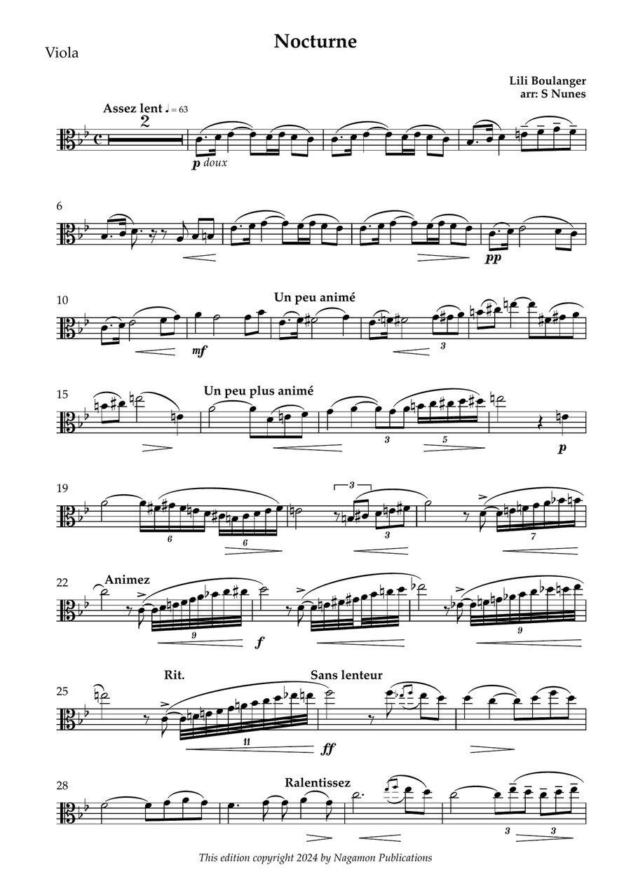 Nocturne Nocturne Viola scores gallery preview page 1