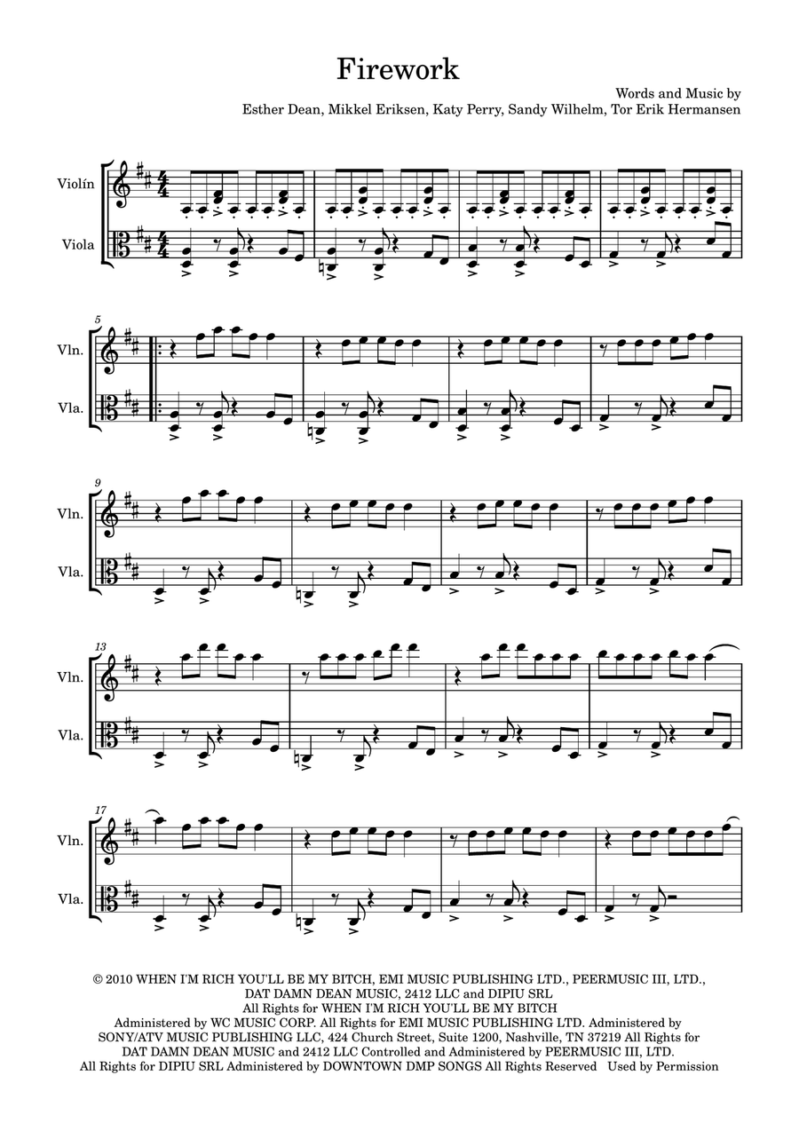 Firework String Duet scores gallery preview page 1
