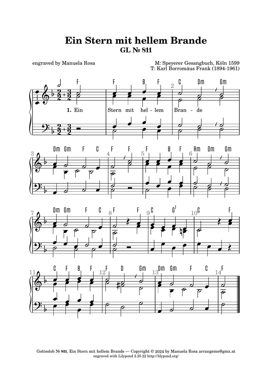Ein Stern mit hellem Brande (Gotteslob 811) Piano Solo scores gallery preview page 1
