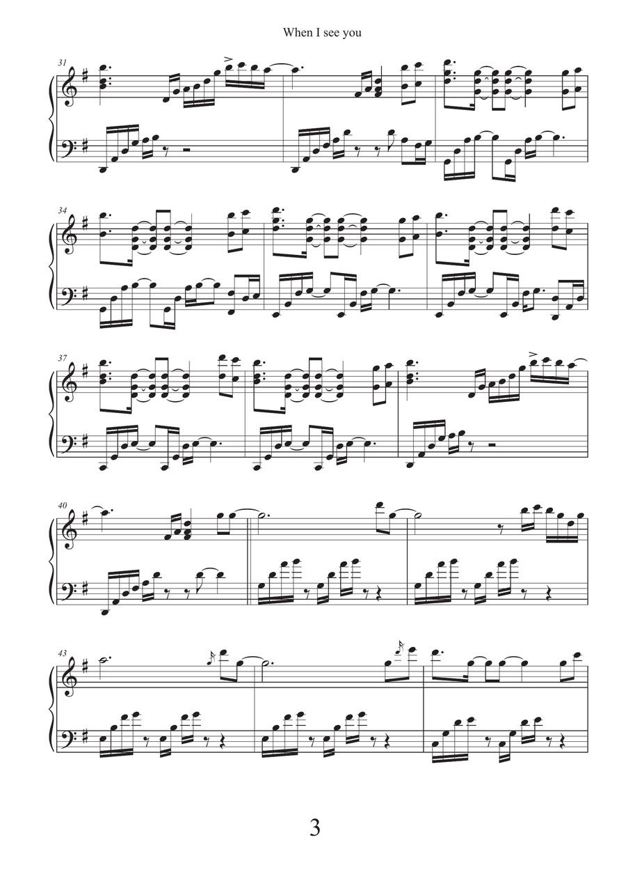 When I See You When I See You Piano Solo scores gallery preview page 3