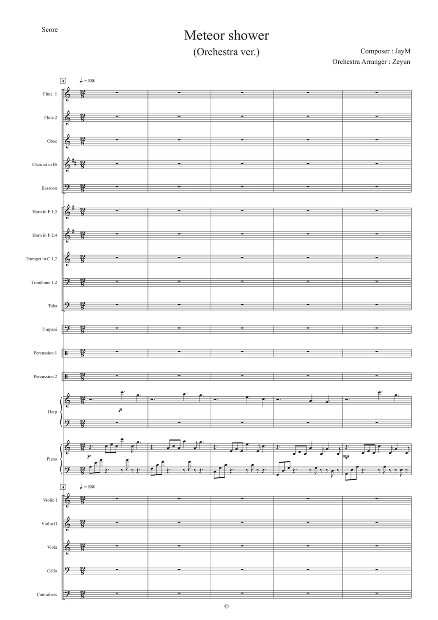 Meteor Shower (Orchestra Version) - Score Only Full Orchestra scores gallery preview page 1