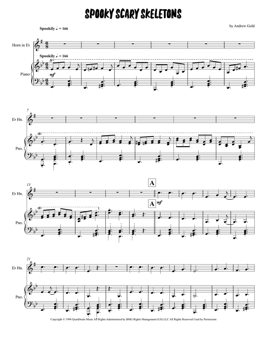 Spooky Scary Skeletons Spooky Scary Skeletons Horn scores gallery preview page 1