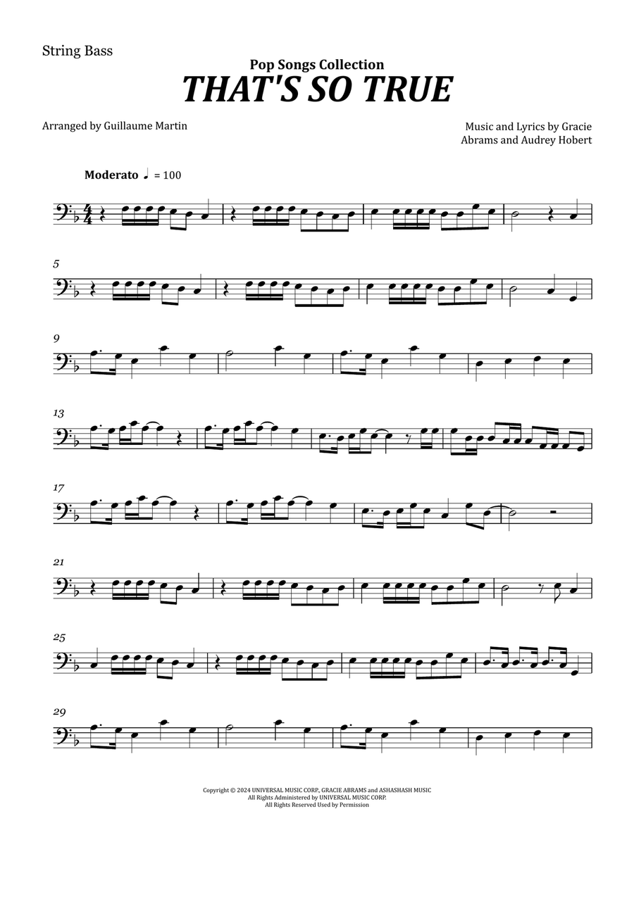 That's So True Double Bass scores gallery preview page 1