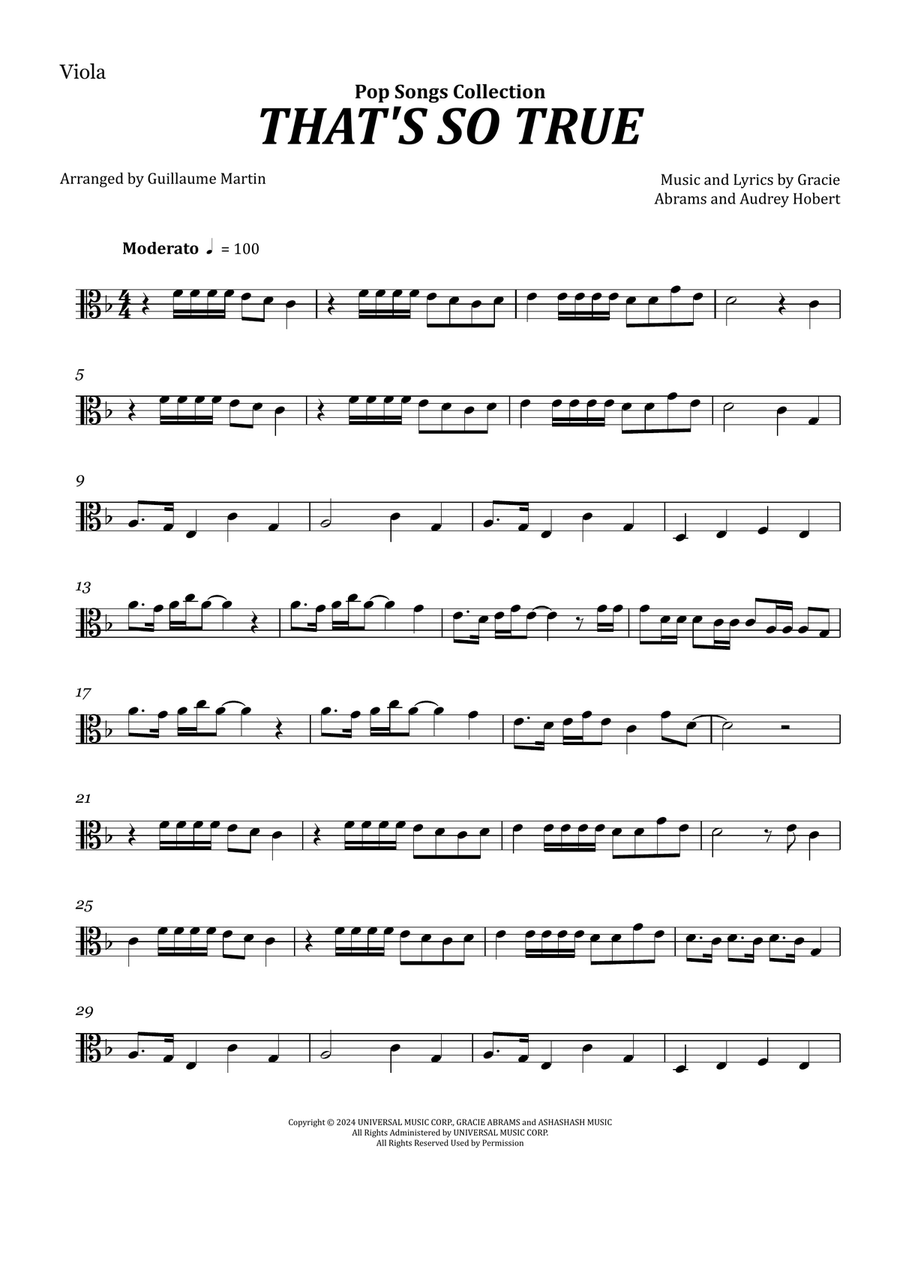 That's So True That's So True Viola Solo scores gallery preview page 1