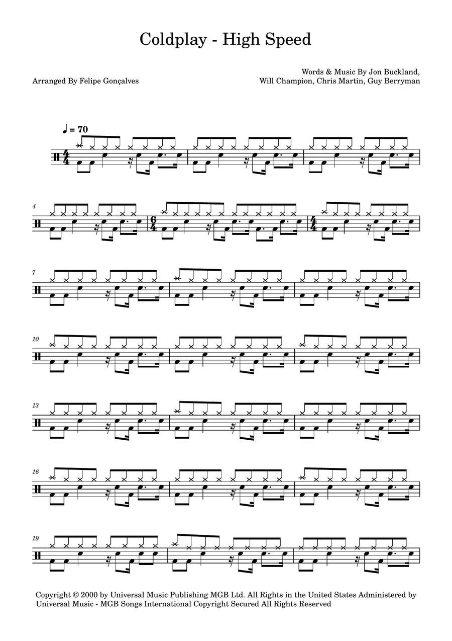 High Speed High Speed Drum Set scores gallery preview page 1