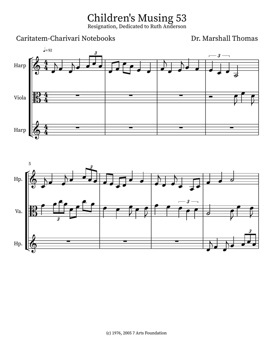 Children's Musing 53 Children's Musing 53 Small Ensemble scores gallery preview page 1
