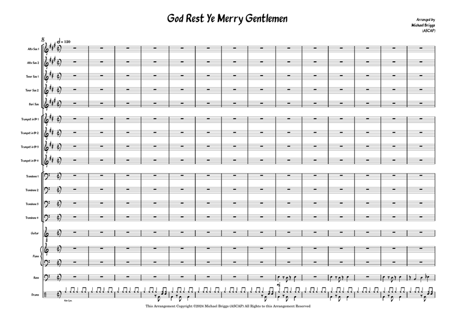 God Rest Ye Merry Gentlemen Jazz Ensemble scores gallery preview page 1