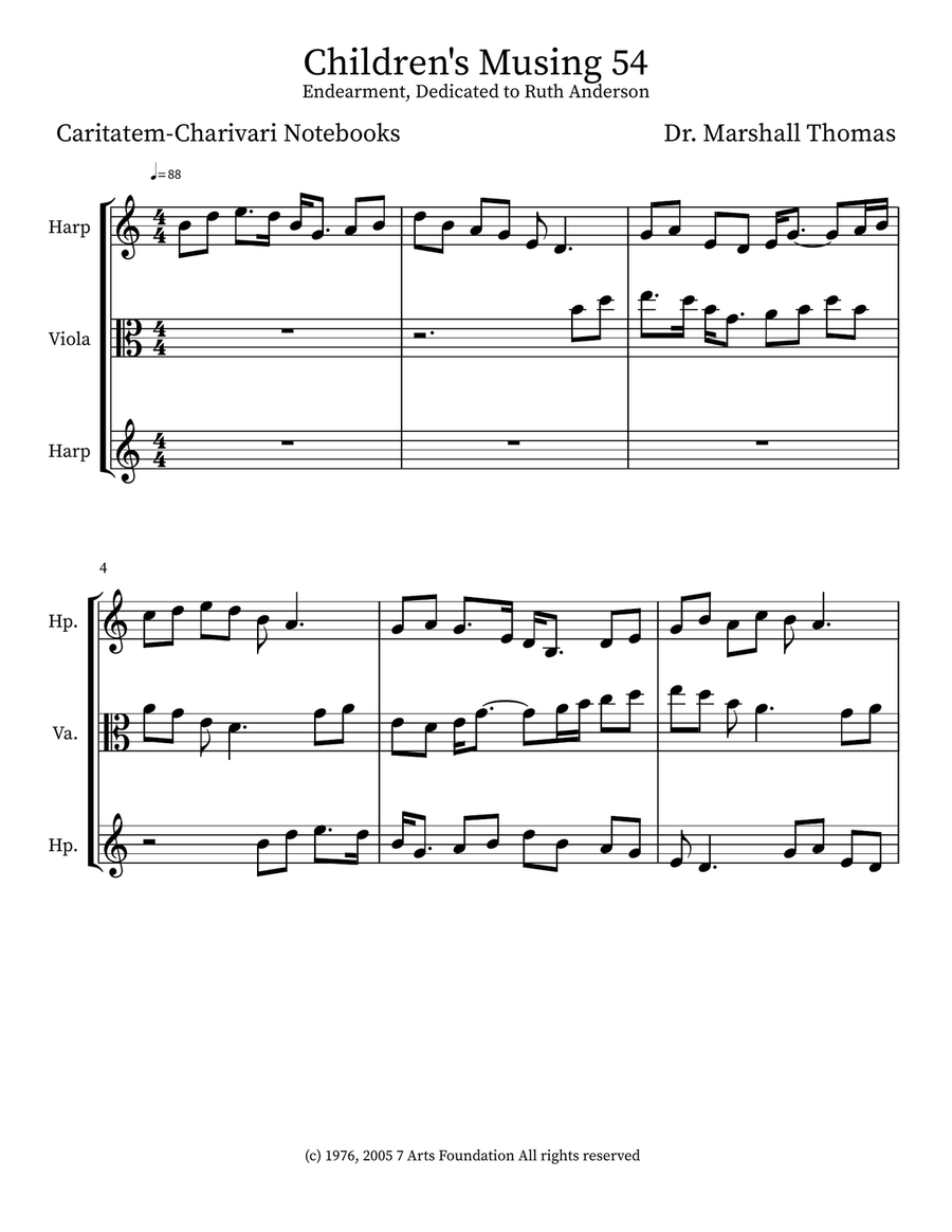 Children's Musing 54 Children's Musing 54 Small Ensemble scores gallery preview page 1