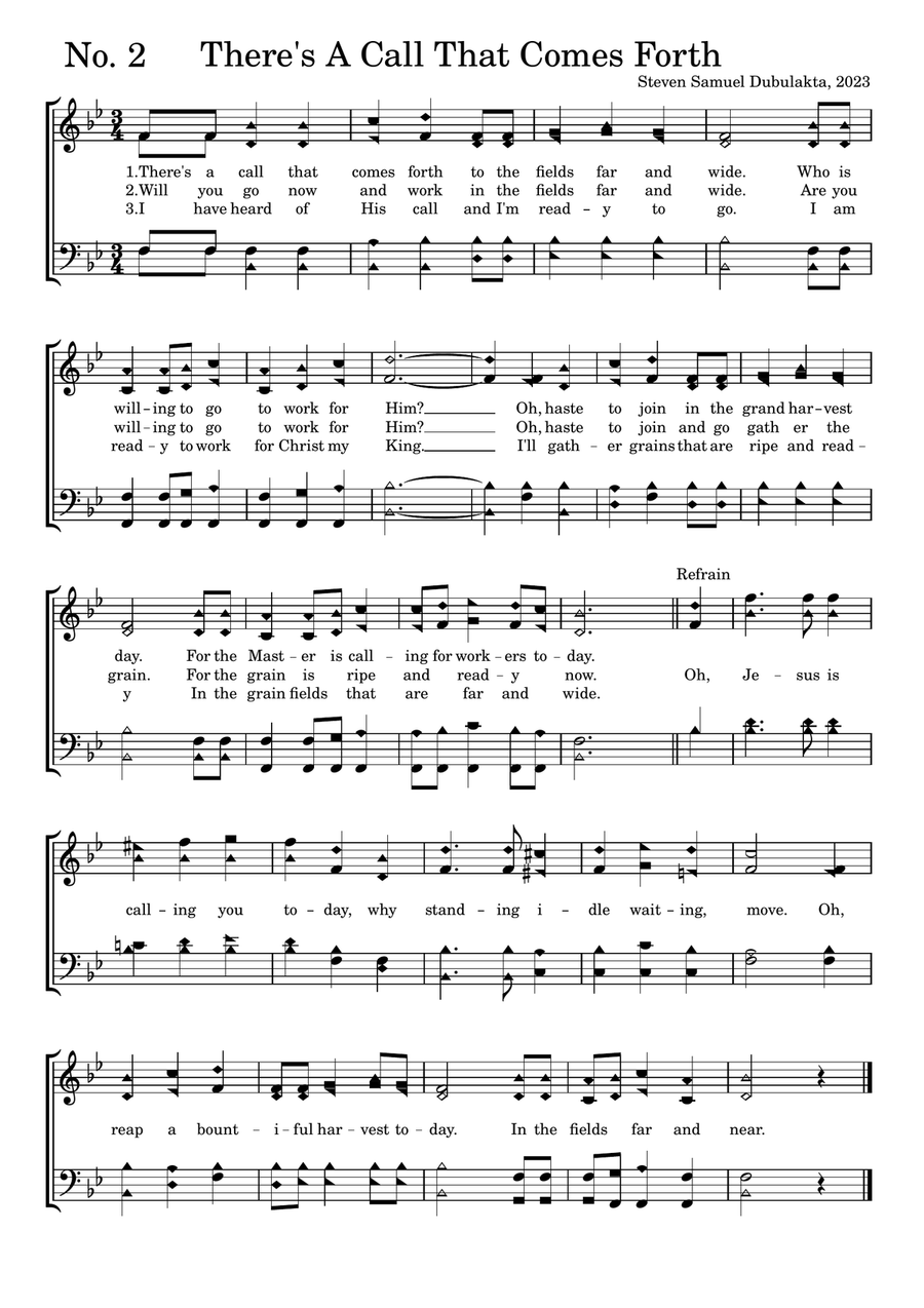 There's A Call That Comes Forth 4-Part scores gallery preview page 1