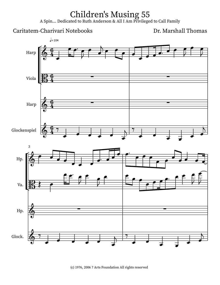 Children's Musing 55 Children's Musing 55 Small Ensemble scores gallery preview page 1