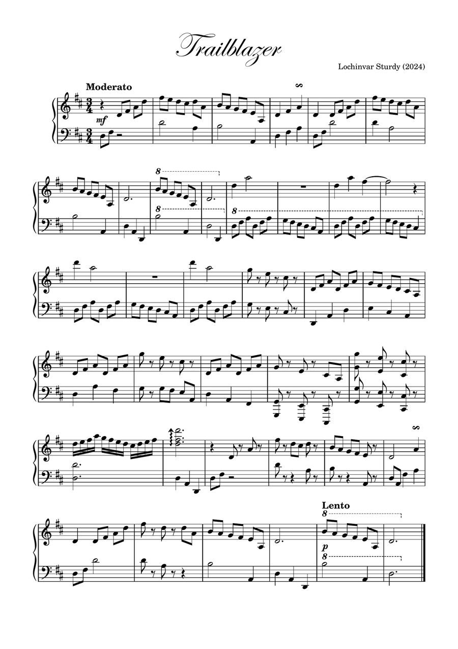 Trailblazer Trailblazer Piano Solo scores gallery preview page 1