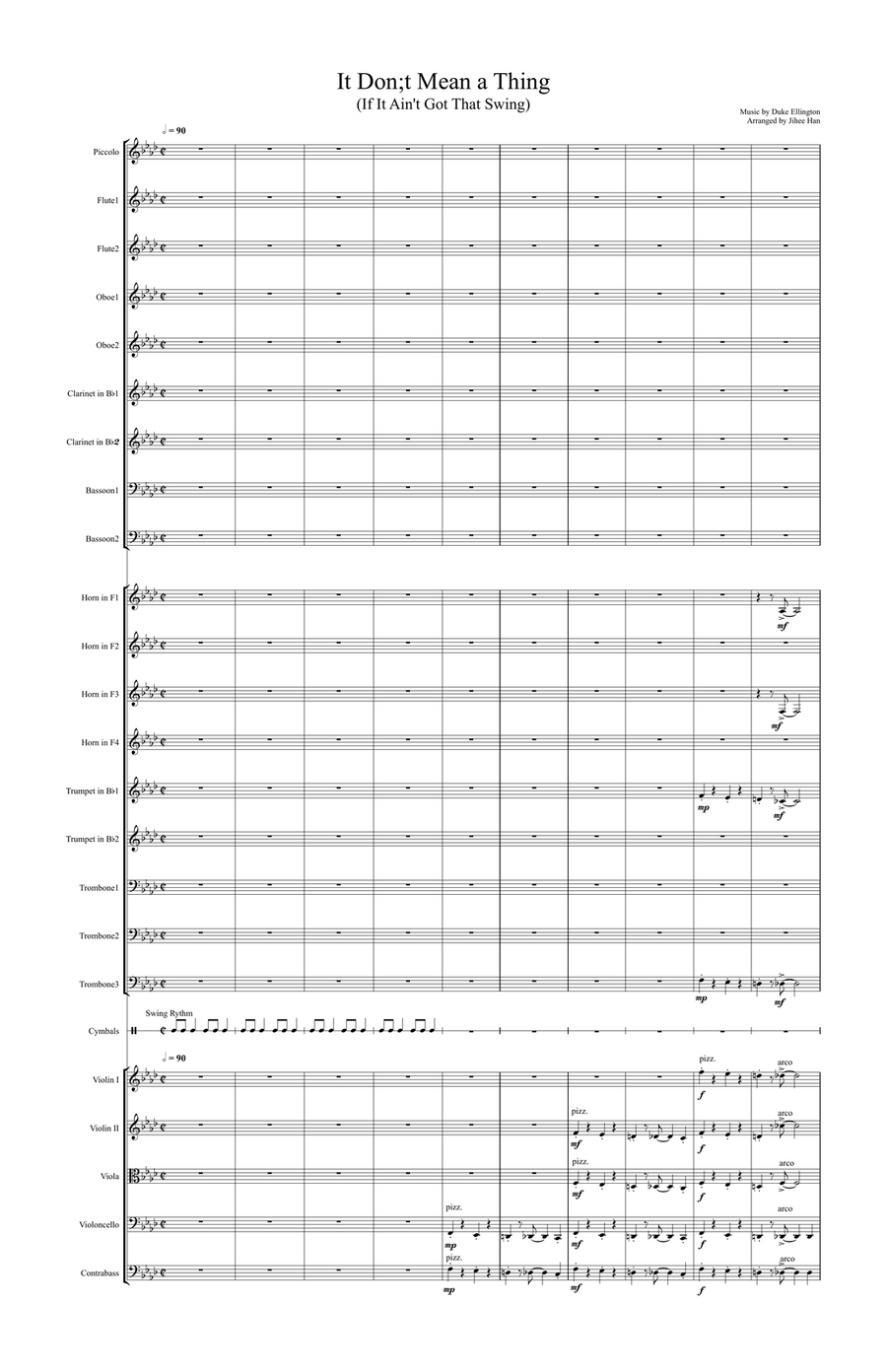 It Don't Mean A Thing (If It Ain't Got That Swing) Full Orchestra scores gallery preview page 1