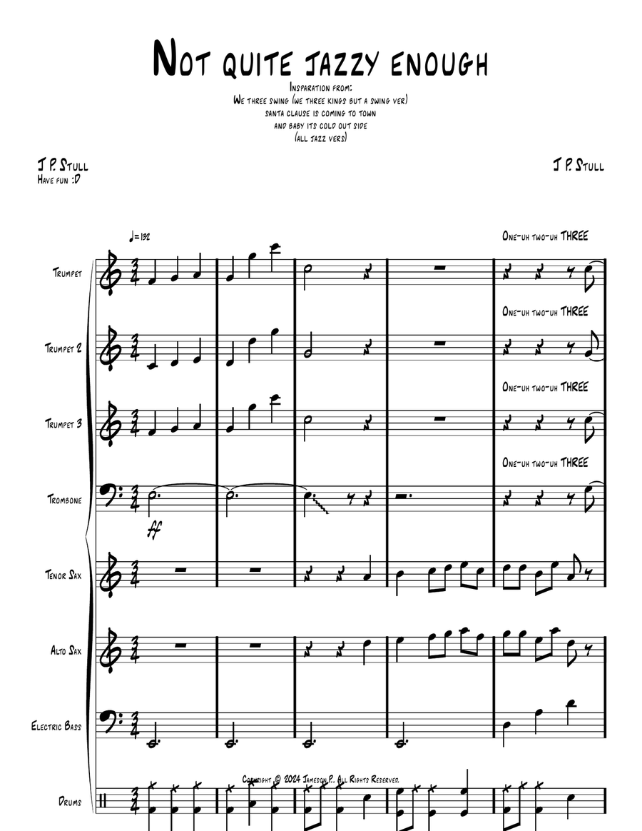 Not quite jazzy enough Not quite jazzy enough Jazz Ensemble scores gallery preview page 1
