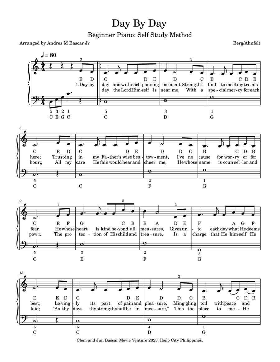 Day by Day Day by Day A Cappella scores gallery preview page 1