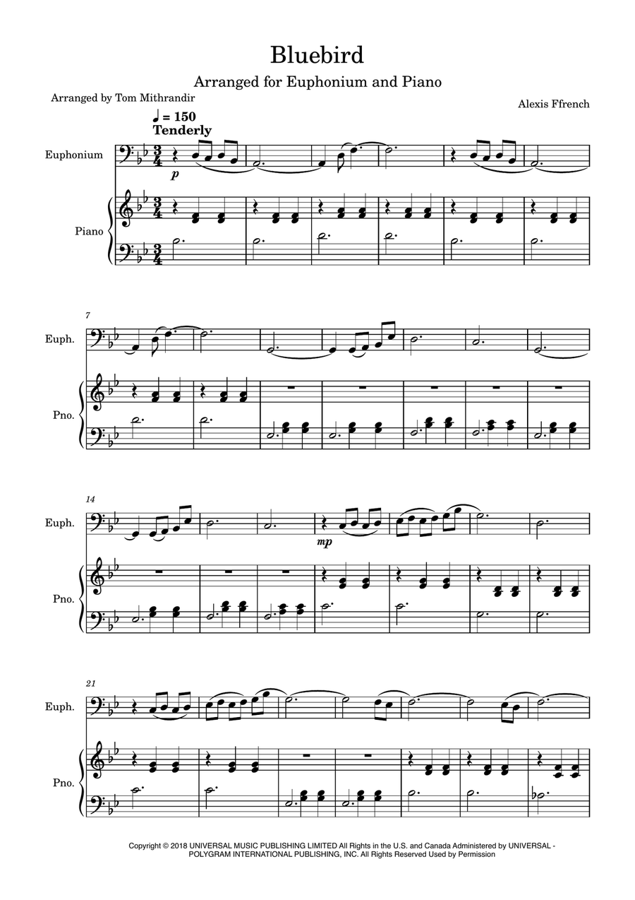 Bluebird Euphonium scores gallery preview page 1