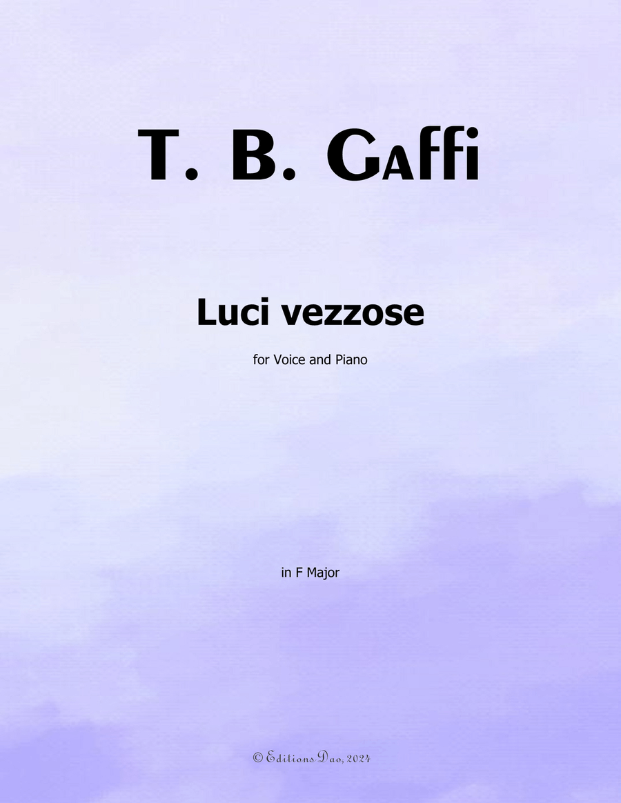 Luci vezzose, by Gaffi Tommaso Bernardo, in F Major Piano, Vocal scores gallery preview page 1