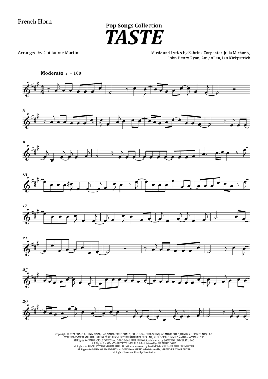 Taste Horn Solo scores gallery preview page 1
