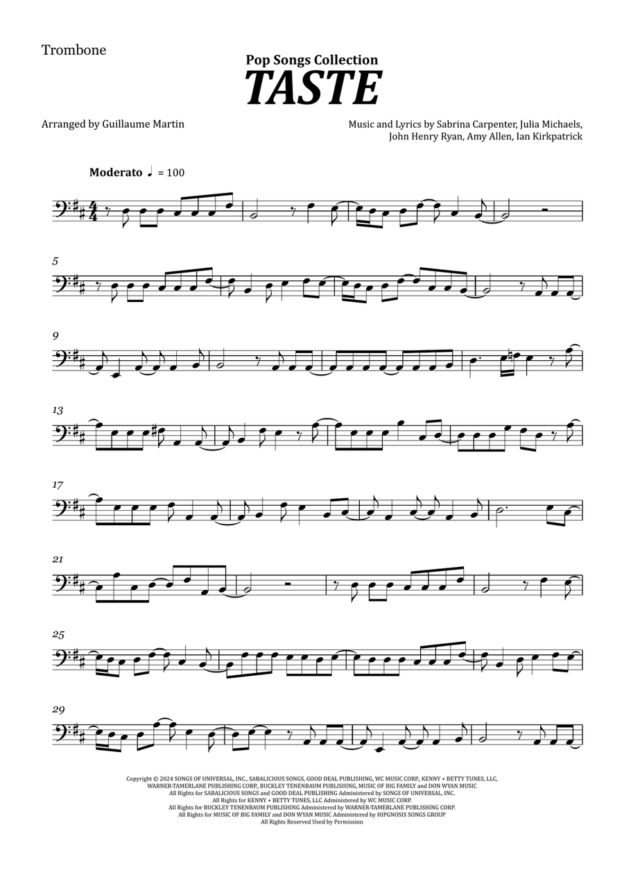Taste Trombone Solo scores gallery preview page 1
