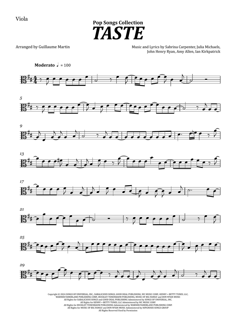 Taste Viola Solo scores gallery preview page 1