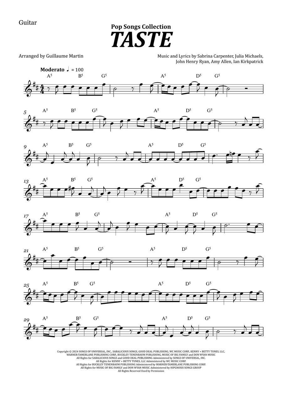 Taste Acoustic Guitar scores gallery preview page 1