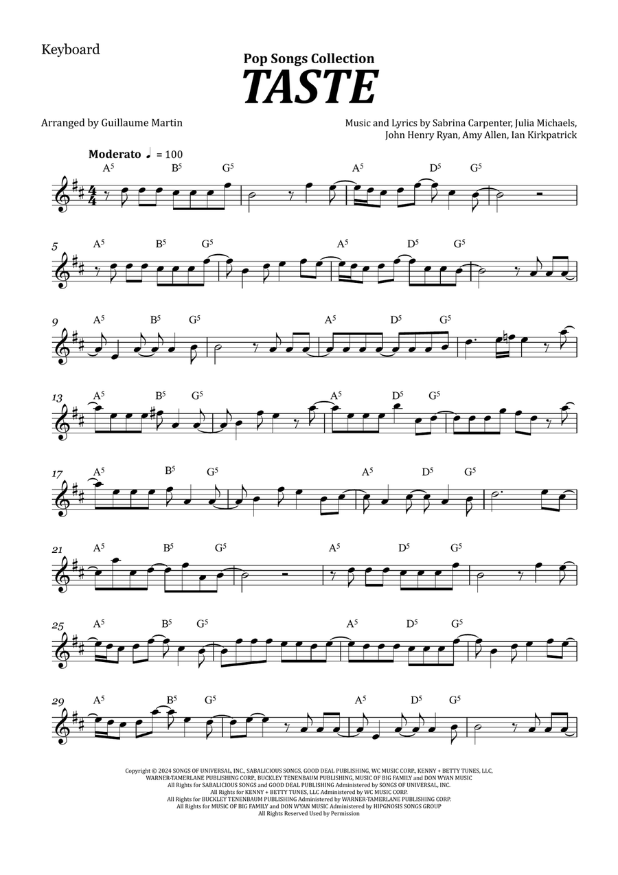 Taste Piano scores gallery preview page 1