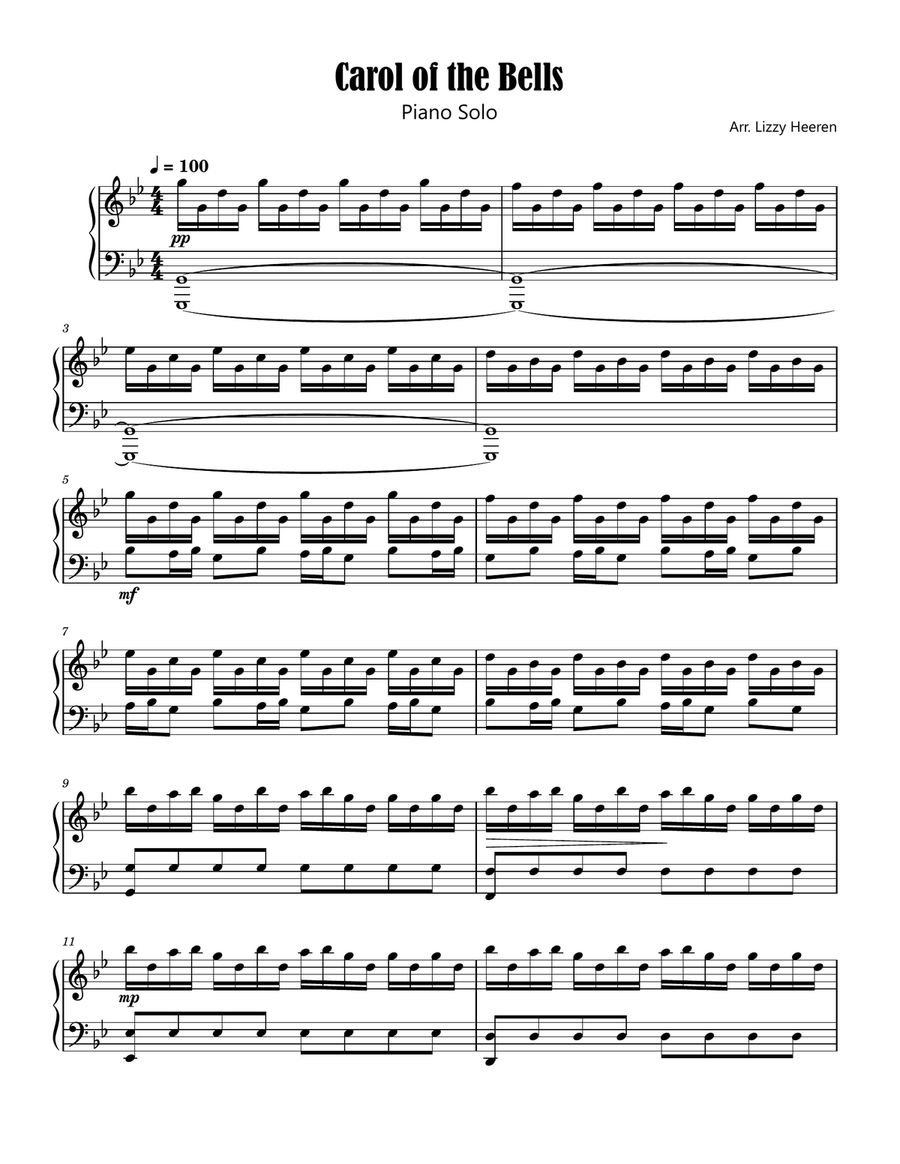 Carol of the Bells - Epic Piano Solo Piano Solo scores gallery preview page 1