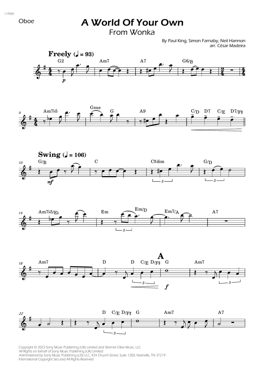 A World Of Your Own A World Of Your Own Oboe Solo scores gallery preview page 1