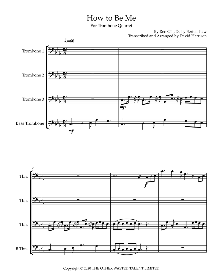 How To Be Me How To Be Me Brass Quartet scores gallery preview page 1