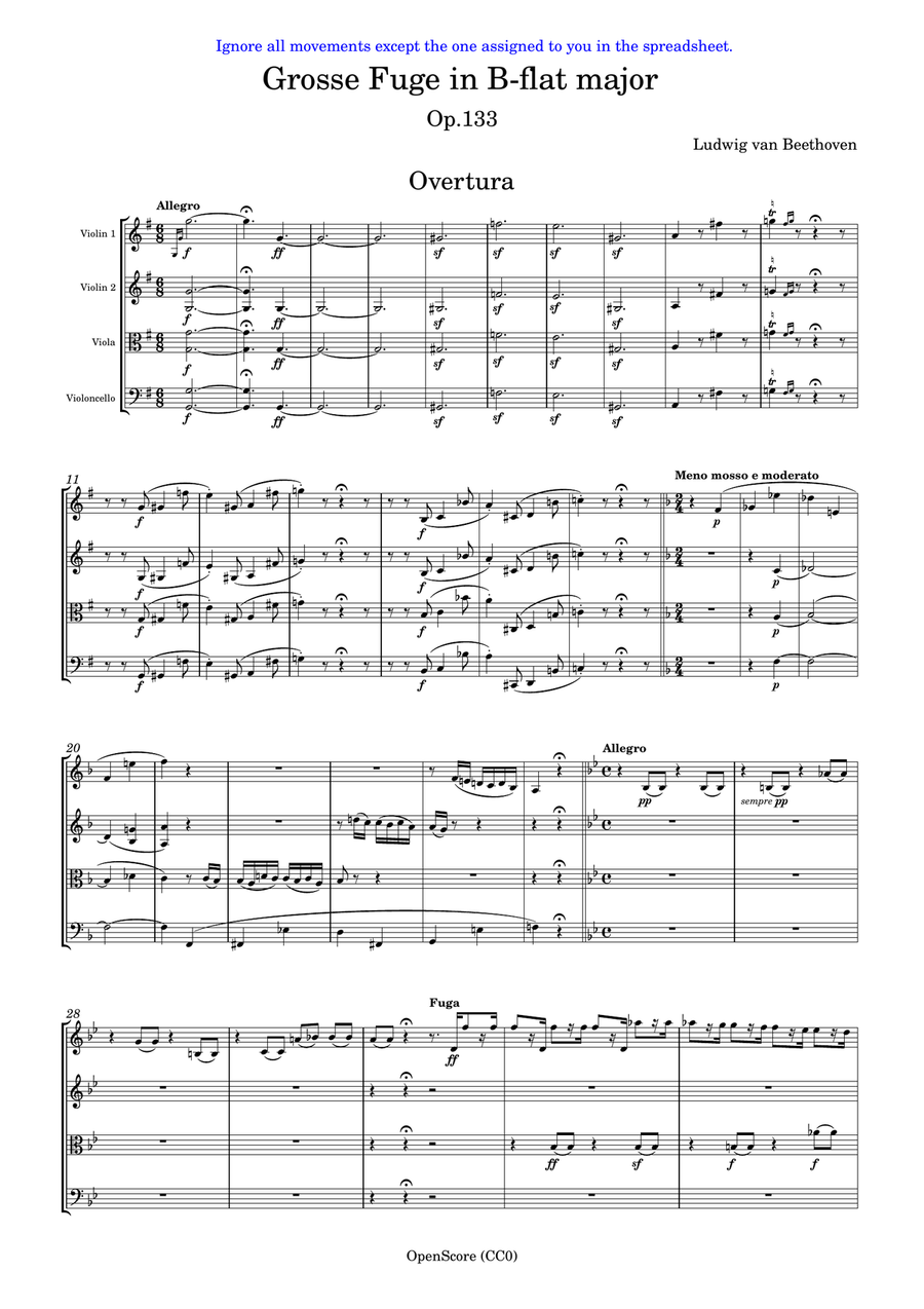 Grosse Fuge in B Flat Major Organ Solo scores gallery preview page 1