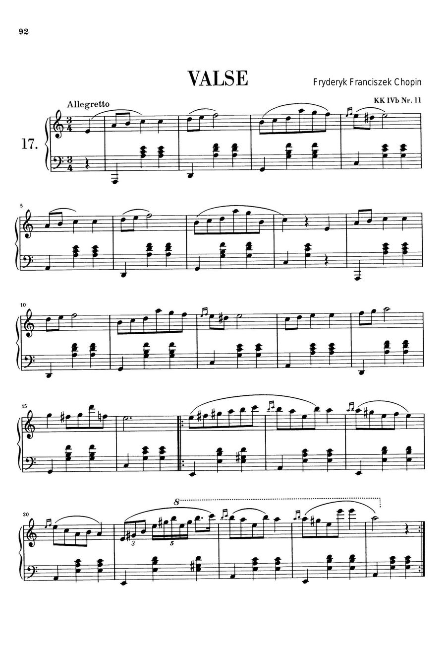 Waltz in a minor - Fryderyk Franciszek Chopin Piano Solo scores gallery preview page 1