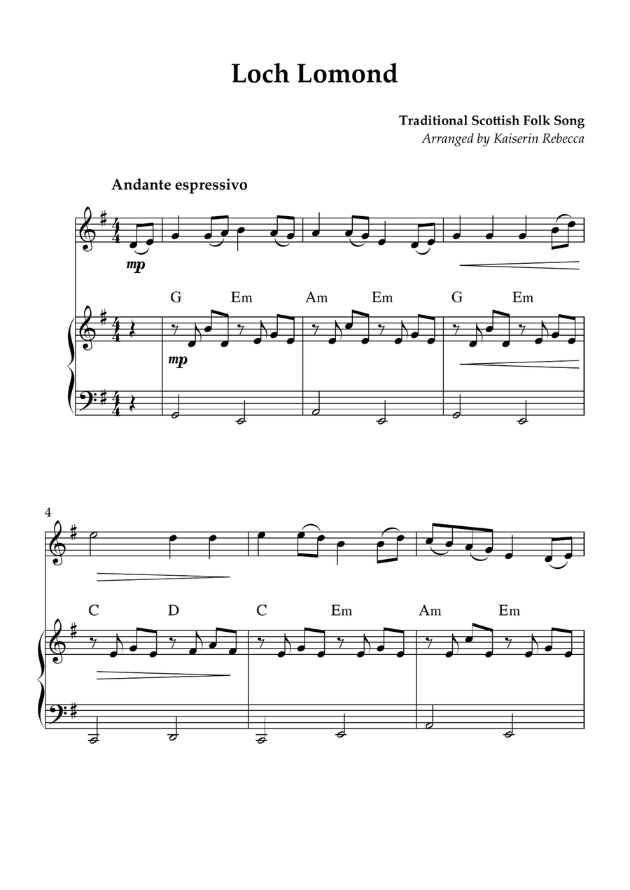 Loch Lomond Loch Lomond Violin Solo scores gallery preview page 1