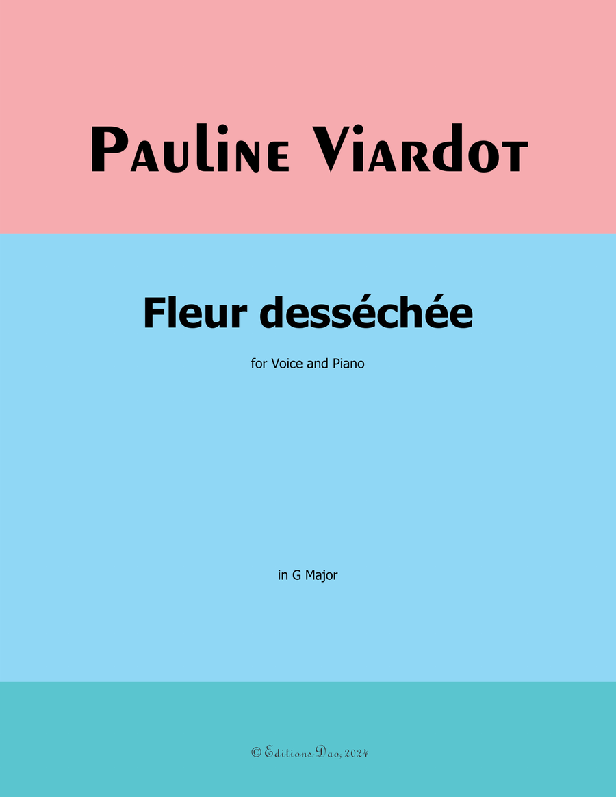 Fleur dessechee, by Pauline Viardot, in G Major Piano, Vocal scores gallery preview page 1