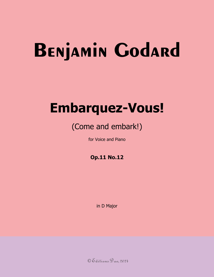 Embarquez-Vous, by Benjamin Godard, in D Major Piano, Vocal scores gallery preview page 1