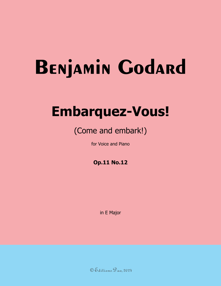 Embarquez-Vous, by Benjamin Godard, in E Major Piano, Vocal scores gallery preview page 1