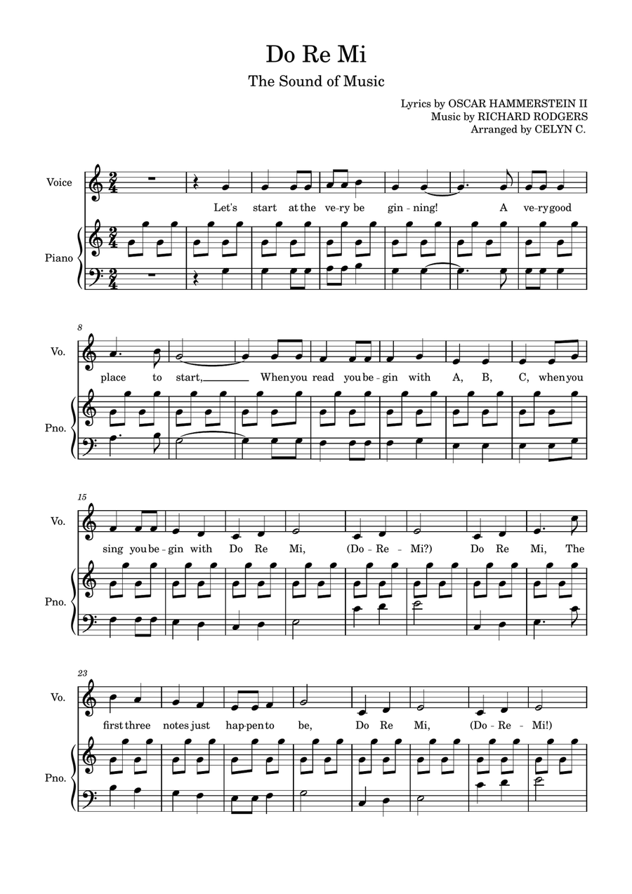 Do-Re-Mi Do-Re-Mi Piano, Vocal scores gallery preview page 1