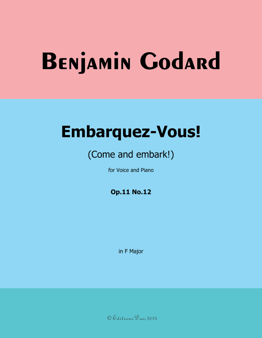 Embarquez-Vous, by Benjamin Godard, in F Major Piano, Vocal scores gallery preview page 1